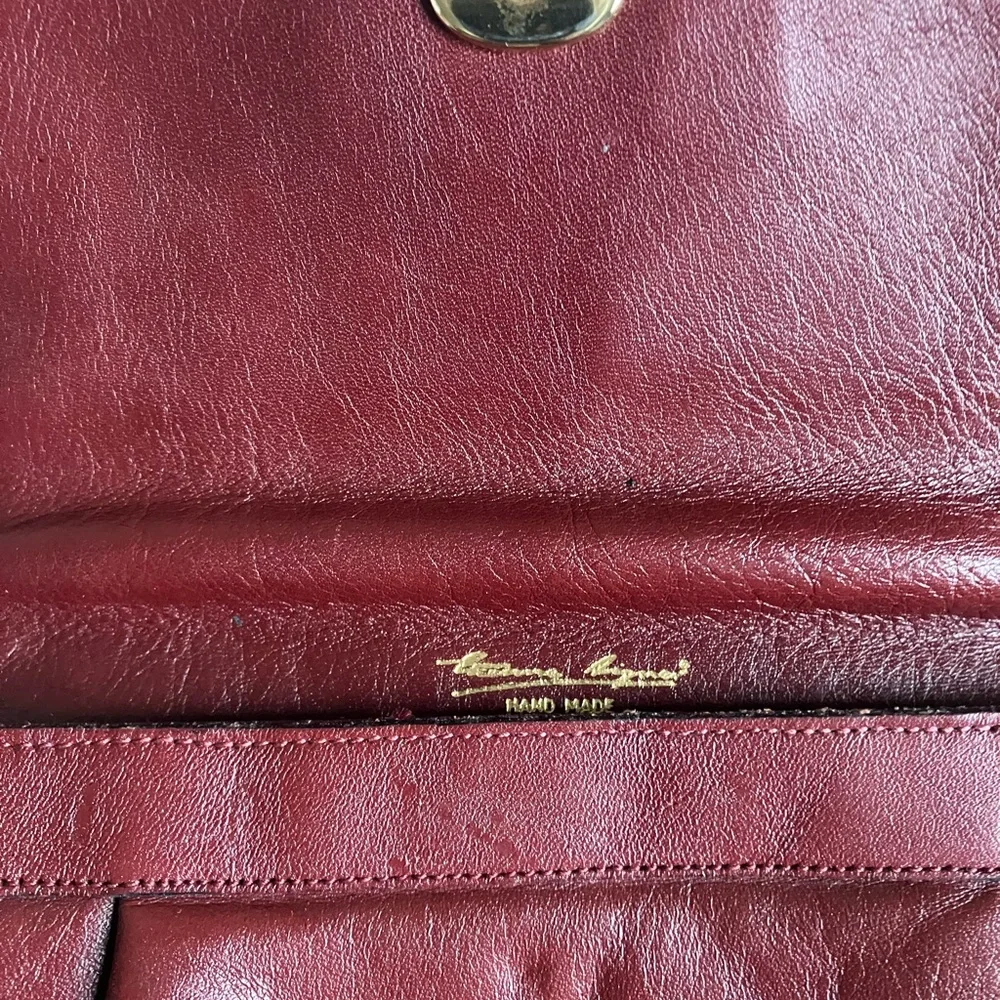 Etienne Aignet Classic Vintage Burgundy Leather Shoulder Bag